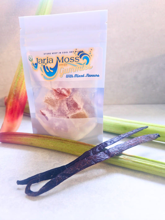 Rhubarb & Custard Infused Sea Moss Gummies (Rhubarb & Vanilla Flavour)