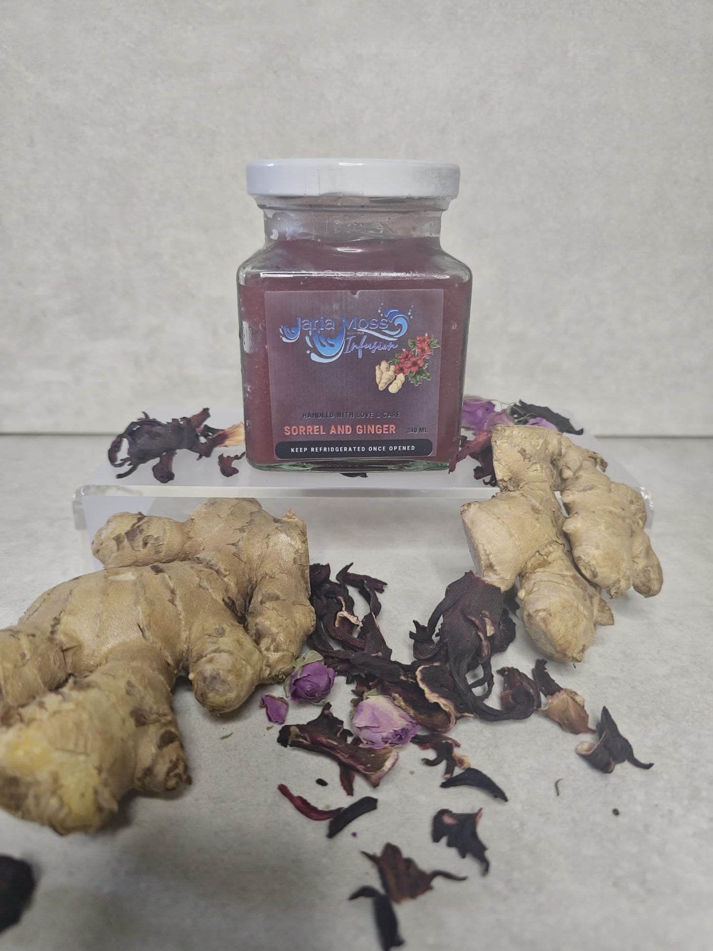 Infused Sorrel (Hibiscus) and Ginger Sea Moss Gel 340ml